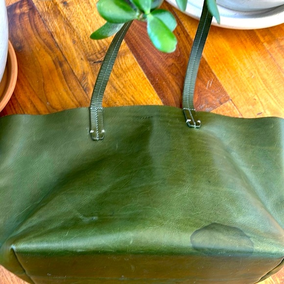 RARE Clare V bag tote leather large green - Picture 6 of 10